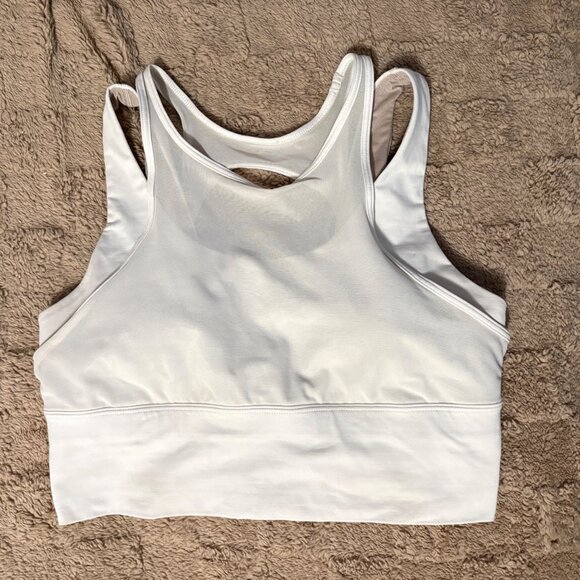 Lululemon Double Tap II Sports Workout Gym Bra White Luxtreme Mesh Size 8 - Picture 2 of 9